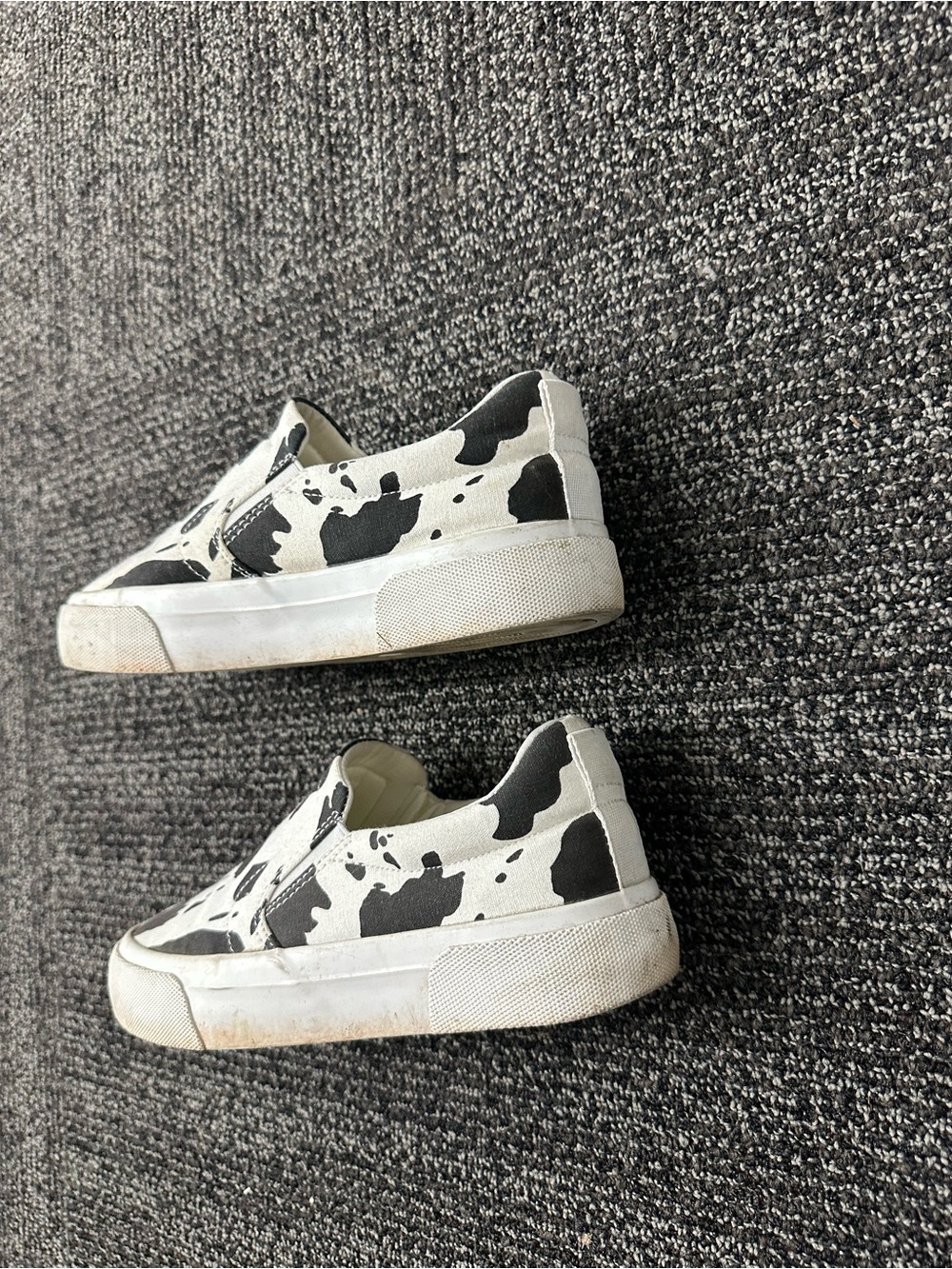 Jenn Ardor Black White Cow Print Slip-On Canvas Sneakers US 6.5 - Picture 4 of 11